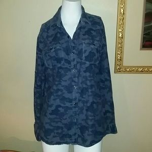 Rock & Republic blue camouflage shirt